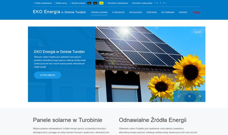 strona internetowa EKO Energia w Gminie Turobin