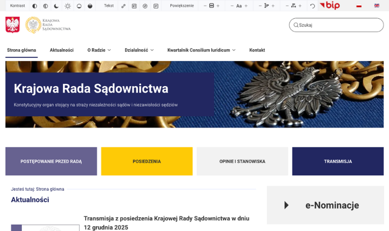 strona internetowa dla KRS